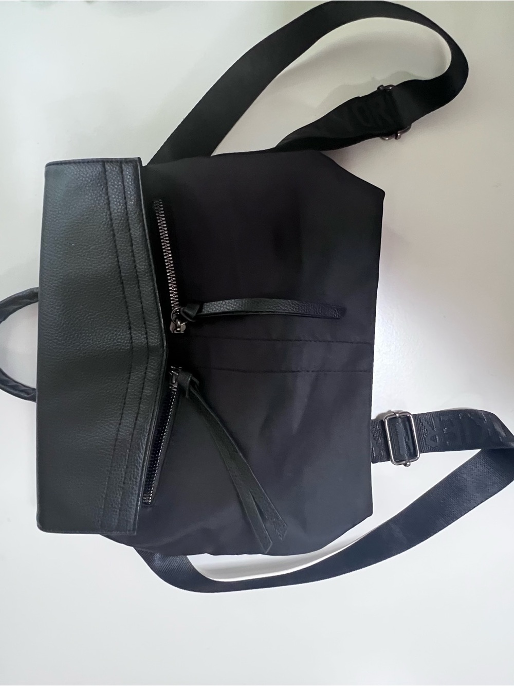 Botkier New York Trigger Mini Backpack Black Faux Leather/Nylon